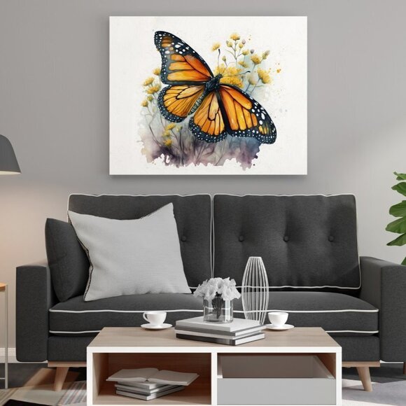NobleCaptures Other - 20x30 Monarch Butterfly Watercolor Oil Painting Art Poster‎